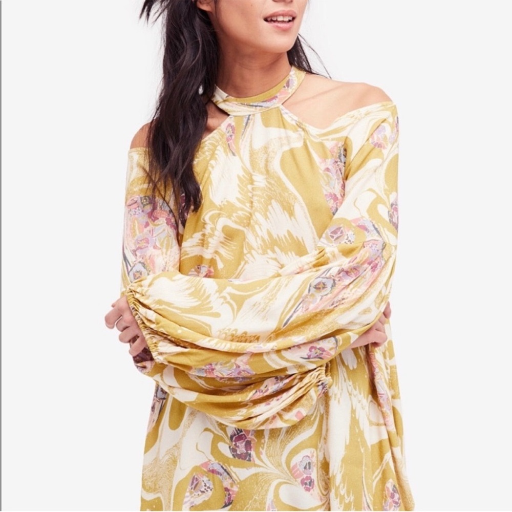 Free People Drift Away shirt dress L